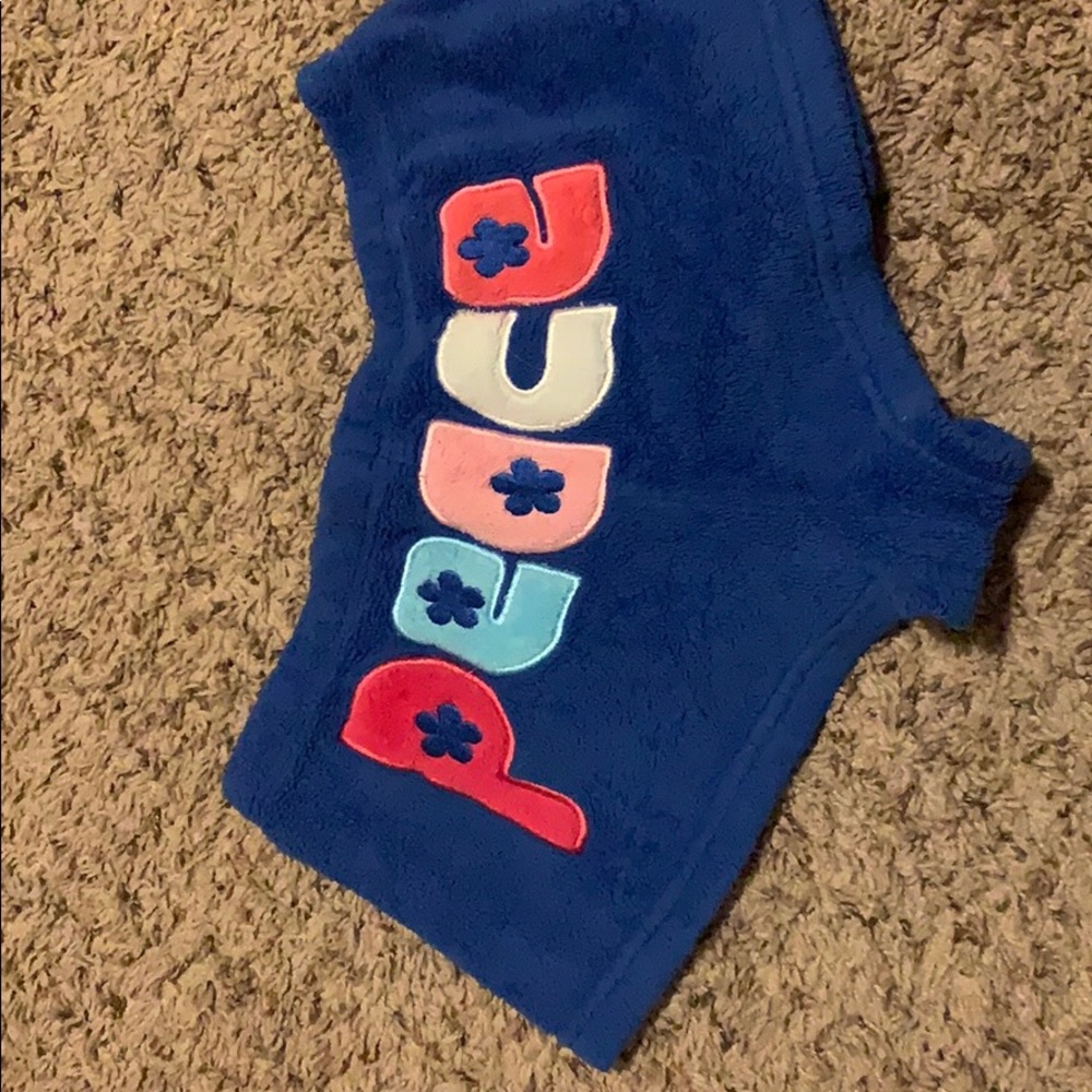 YK2 Peace Blue Fuzzy Booty Sleep Shorts